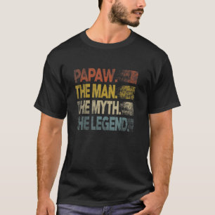 Mens Retro Papaw Man Myth Legend Vintage Father's  T-Shirt