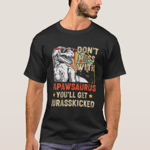 Mens Retro Papaw Rex Saurus Father's Day Christmas T-Shirt