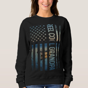 Mens Retro Patriotic Reel Cool Grandpa Best Daddy Sweatshirt