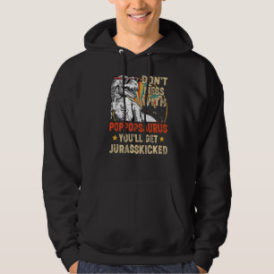 Mens Retro Pop Pop Rex Saurus Father's Day Christm Hoodie