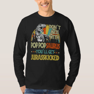 Mens Retro Pop Popsaurus Dinosaur Rex Vintage Fath T-Shirt