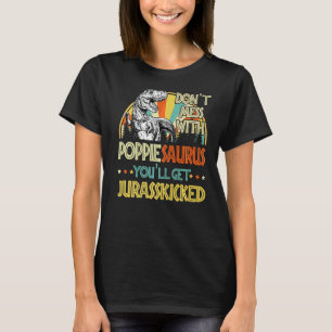 Mens Retro Poppiesaurus Dinosaur Rex Vintage Fathe T-Shirt