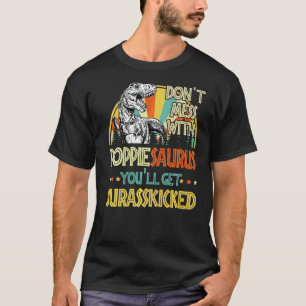 Mens Retro Poppiesaurus Dinosaur Rex Vintage Fathe T-Shirt