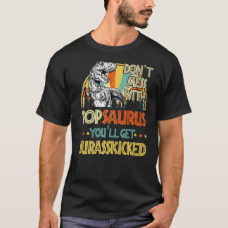 Mens Retro Popsaurus Dinosaur Rex Vintage Father's T-Shirt