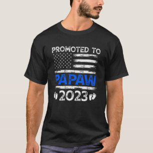 Mens Retro Promoted To Papaw 2023 Usa Flag Father' T-Shirt