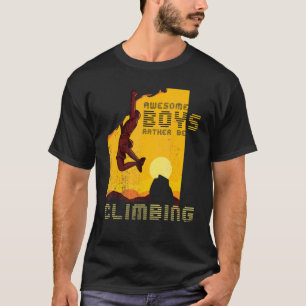 Mens Retro Rock Climbing Sunset Awesome Boys Rathe T-Shirt