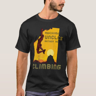 Mens Retro Rock Climbing Sunset Awesome Uncles Rat T-Shirt