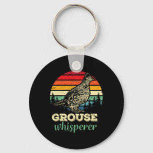 Mens Retro Ruffed Grouse Whisperer Bird Hunting Bi Key Ring