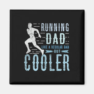 Mens Retro Running Dad Apparel Father's Day Birthd Magnet