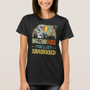 Mens Retro Single Dadsaurus Dinosaur Rex Vintage F T-Shirt