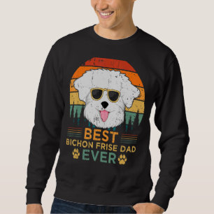 Mens Retro Style Best Bichon Frise Dad Ever Father Sweatshirt