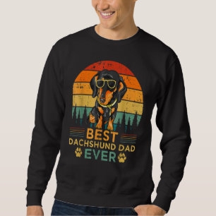 Mens Retro Style Best Dachshund Dad Ever Father's Sweatshirt
