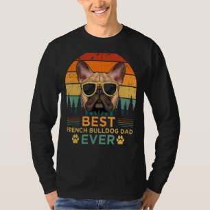 Mens Retro Style Best French Bulldog Dad Ever Fath T-Shirt