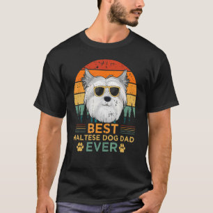 Mens Retro Style Best Maltese Dad Ever Father's Da T-Shirt
