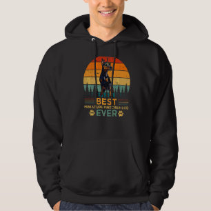 Mens Retro Style Best Miniature Pinscher Dad Ever Hoodie