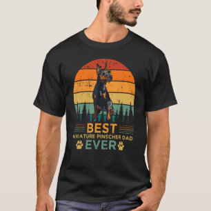 Mens Retro Style Best Miniature Pinscher Dad Ever T-Shirt