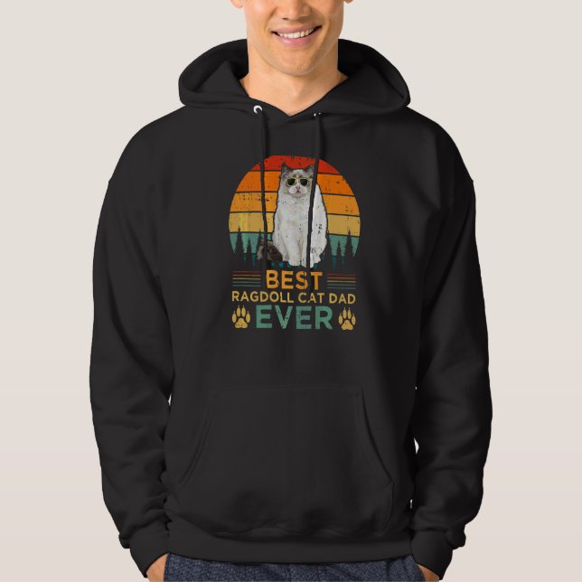 Mens Retro Style Best Ragdoll Cat Dad Ever Father' Hoodie (Front)