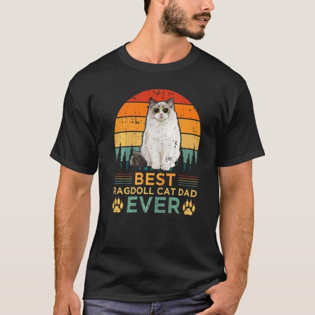 Mens Retro Style Best Ragdoll Cat Dad Ever Father' T-Shirt (Front)