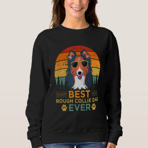 Mens Retro Style Best Rough Collie Dad Ever Father Sweatshirt