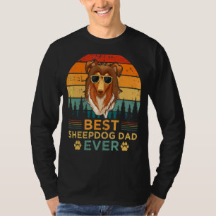 Mens Retro Style Best Sheepdog Dad Ever Father's D T-Shirt