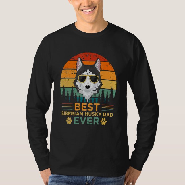 Mens Retro Style Best Siberian Husky Dad Ever Fath T-Shirt (Front)