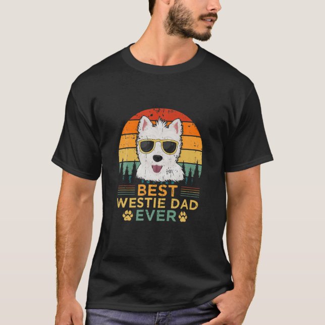 Mens Retro Style Best Westie Dad Ever Father's Day T-Shirt (Front)