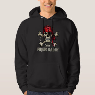 Mens Retro Style Skull Skeleton Pirate Daddy Fathe Hoodie