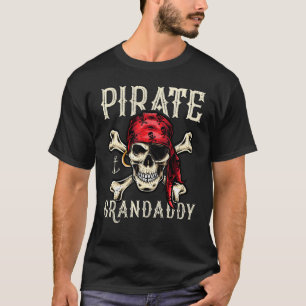 Mens Retro Style Skull Skeleton Pirate Grandaddy F T-Shirt