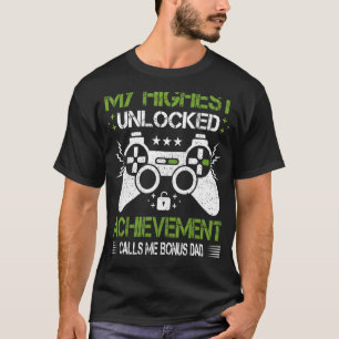 Mens Retro Style Video Game  Gamer Bonus Dad Fathe T-Shirt