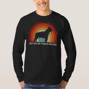 Mens Retro Style Vintage Best Boston Terrier Dad E T-Shirt