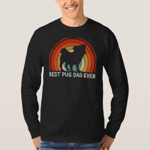 Mens Retro Style Vintage Best Pug Dad Ever Father' T-Shirt