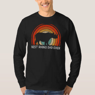 Mens Retro Style Vintage Best Rhino Dad Ever Fathe T-Shirt