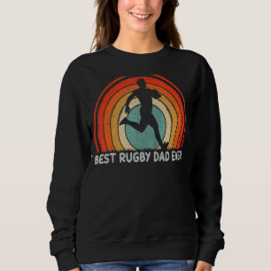 Mens Retro Style Vintage Best Rugby Dad Ever Fathe Sweatshirt