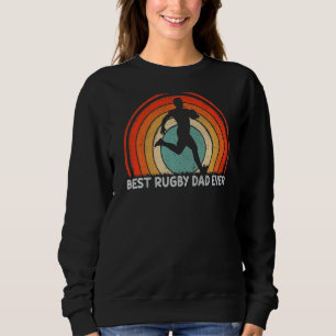 Mens Retro Style Vintage Best Rugby Dad Ever Fathe Sweatshirt