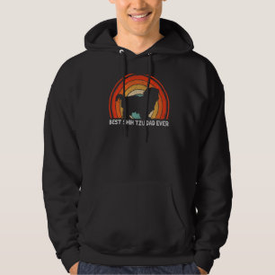 Mens Retro Style Vintage Best Shih Tzu Dad Ever Fa Hoodie