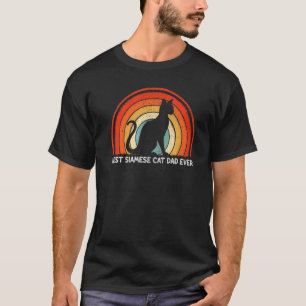 Mens Retro Style Vintage Best Siamese Cat Dad Ever T-Shirt