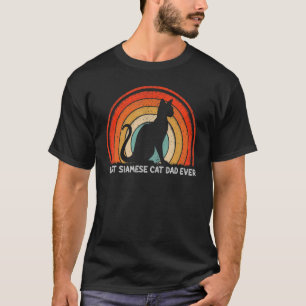 Mens Retro Style Vintage Best Siamese Cat Dad Ever T-Shirt