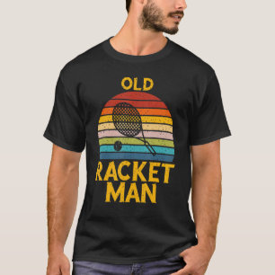 Mens Retro Tennis Lover Old Racket man Tennis Play T-Shirt
