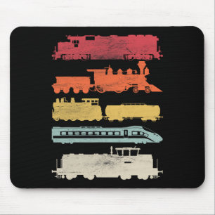 Mens Retro Trains Lovers Vintage Railroad Train Ch Mouse Mat