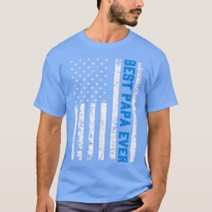 Mens Retro US Best Papa Ever 4th Of July Father's T-Shirt