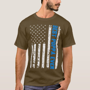 Mens Retro US Best Poppa Ever 4th Of July Father's T-Shirt
