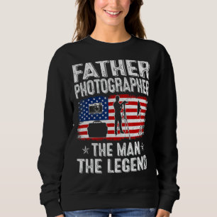 Mens Retro Us Flag Father's Day Father Photographe Sweatshirt