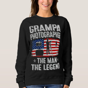 Mens Retro Us Flag Father's Day Grampa Photographe Sweatshirt