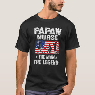 Mens Retro Us Flag Father's Day Papaw Nurse The Le T-Shirt