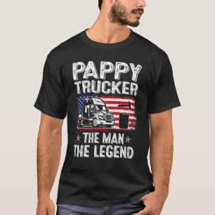 Mens Retro Us Flag Father's Day Pappy Trucker The T-Shirt