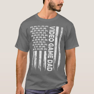 Mens Retro USA American Flag Video Game Dad Patrio T-Shirt