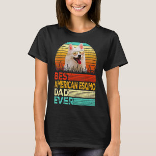 Mens Retro Vintage Best American Eskimo Dad Ever F T-Shirt
