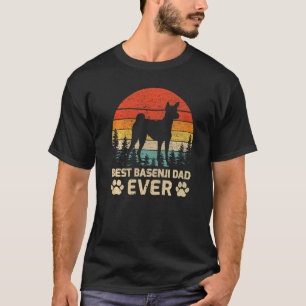 Mens Retro Vintage Best Basenji Dad Ever Father's T-Shirt