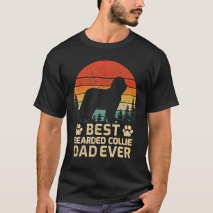 Mens Retro Vintage Best Bearded Collie Dad Ever Fa T-Shirt