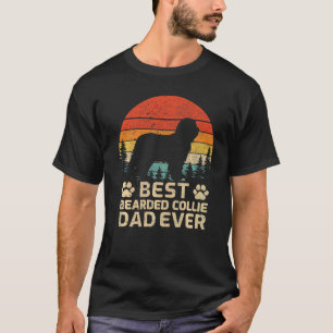 Mens Retro Vintage Best Bearded Collie Dad Ever Fa T-Shirt